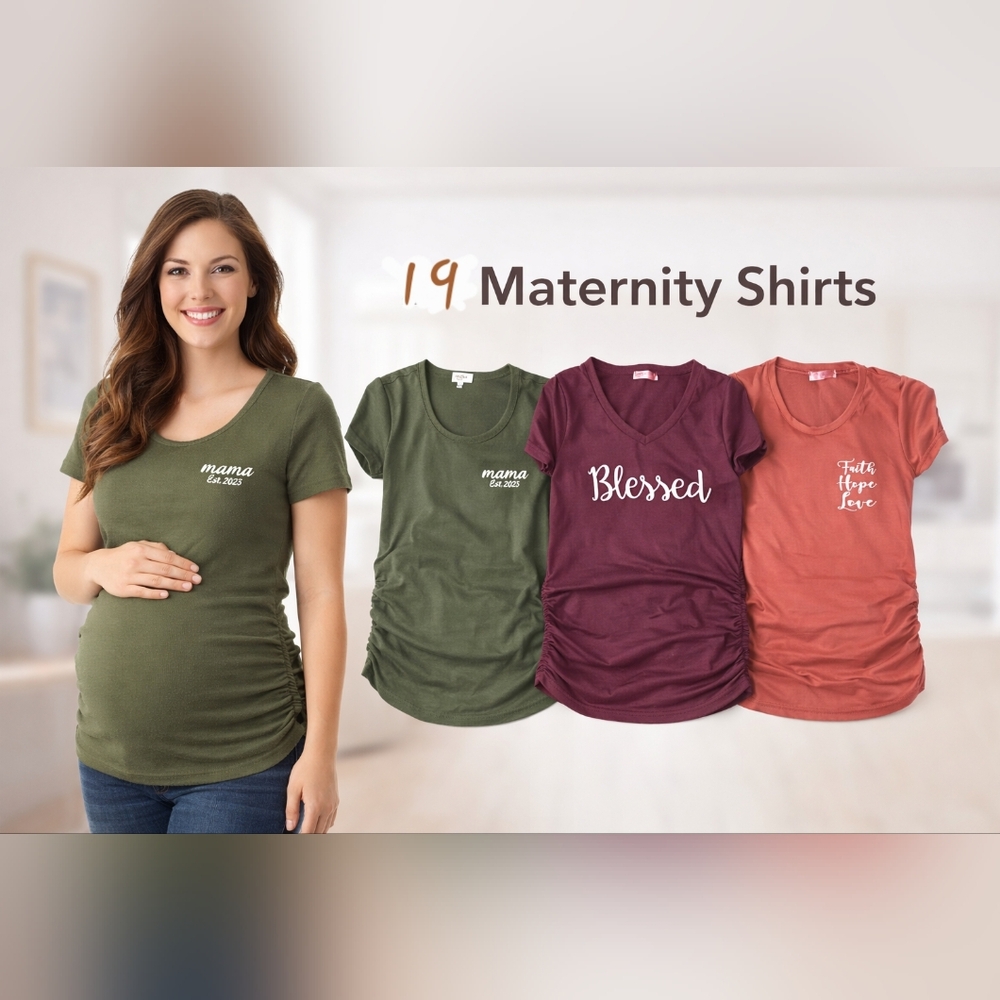 19-Piece Maternity Tops Bundle 🤍 (Medium/Large)